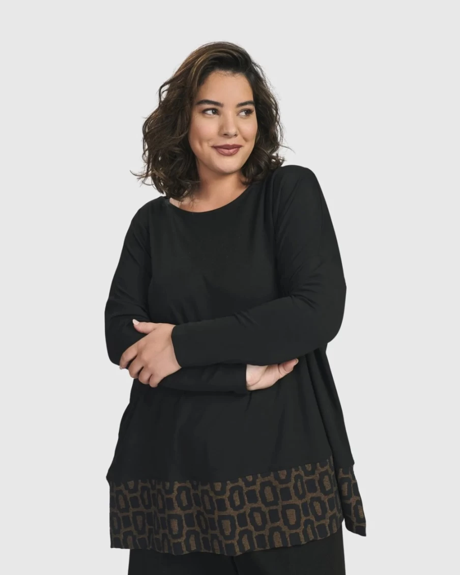 "ALEMBIKA Women's Ready For Anything Boxy Top in Coffee - Stylish Casual Blouse"