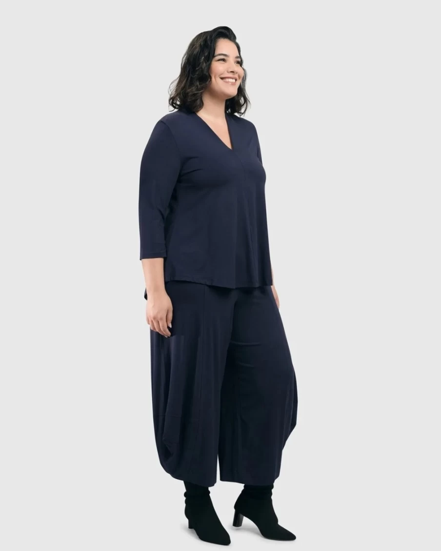 ALEMBIKA Women's Essential Punto Pants in Navy - Comfortable & Stylish Trousers