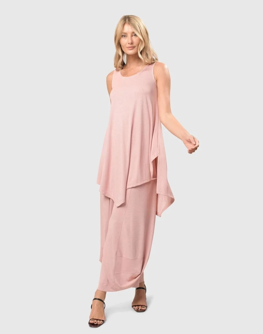 ALEMBIKA Women's Essential Blush Cupro Punto Go-To Pants for Comfort & Style