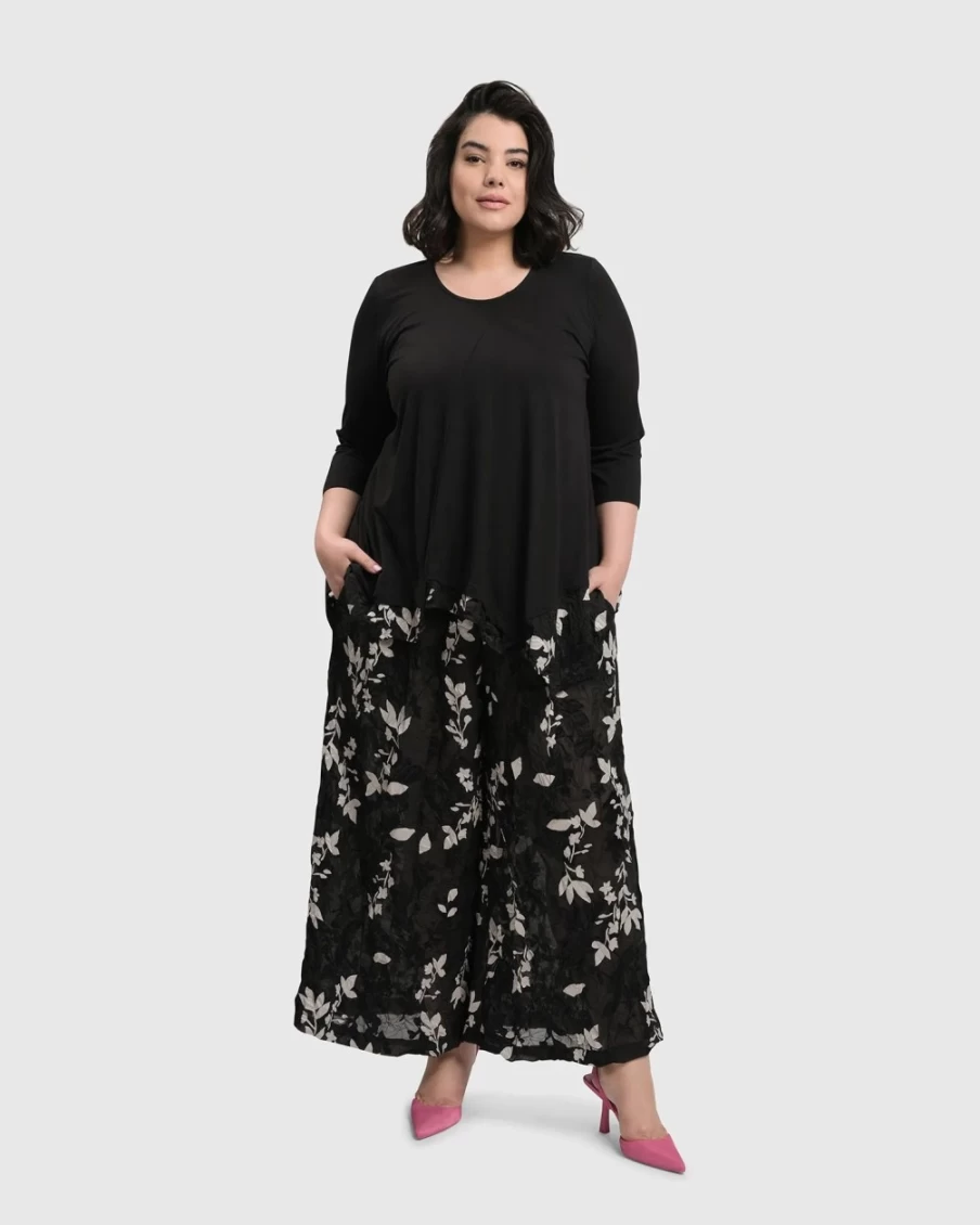 ALEMBIKA Women's Cultured Club Knit Top with Leaf Design - Elegant Boho Style Blouse