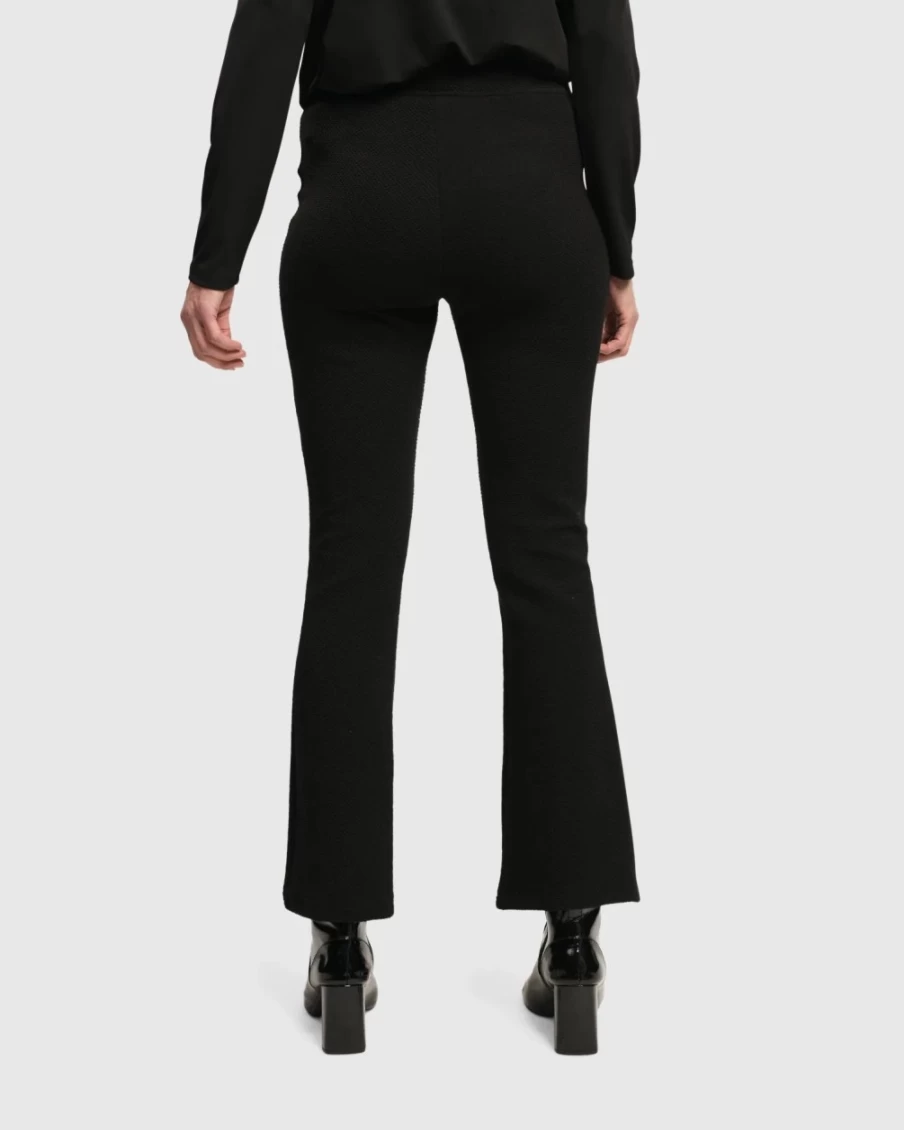 ALEMBIKA Women's Essential Toned Up Flare Pants - Black High Waisted Yoga Trousers for Comfort & Style