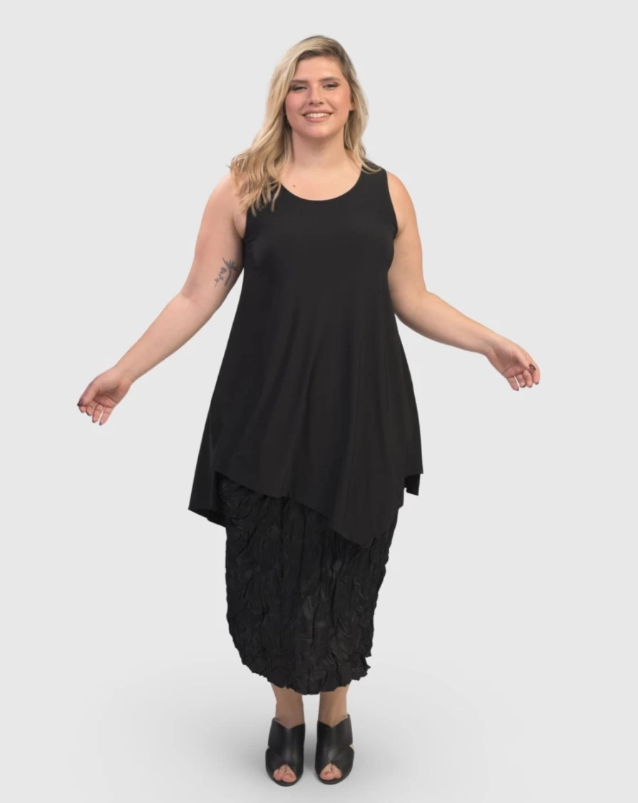 ALEMBIKA Women's Black Plisse Maxi Skirt - Yoffi Style Elegant Long Flowy Skirt