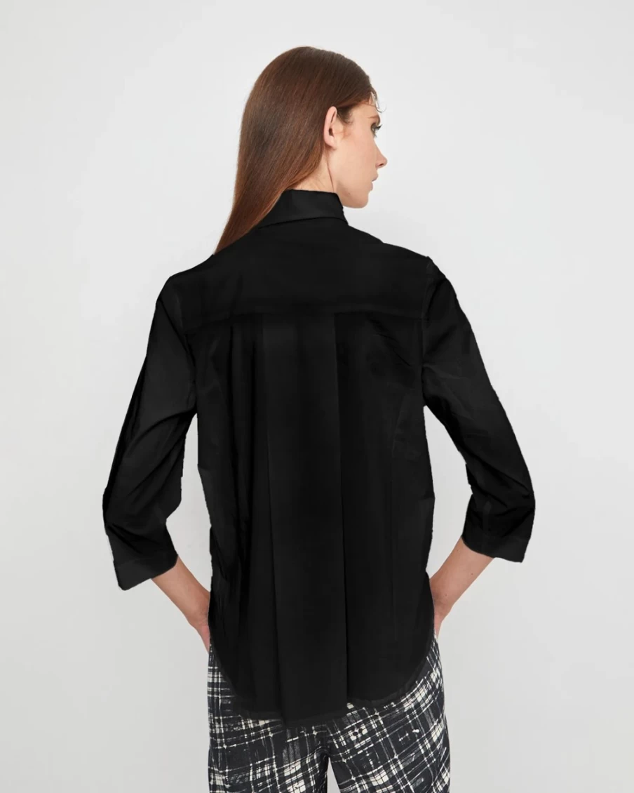 ALEMBIKA Women's Ozai N Ku B Sharp Black Button Down Shirt