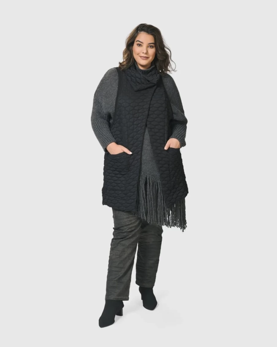 ALEMBIKA Women's Urban Soft Punk Vest - Edgy Black Layering Piece for Streetwear Outfits