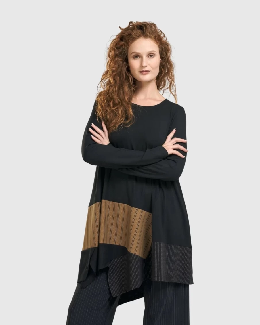 ALEMBIKA Women's Sequoia Swing Tunic Top in Coffee - Flowy Boho Blouse for Women