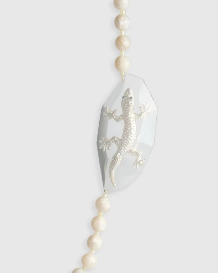 ALEMBIKA Women's Lucky Bead Necklace – Frost Crystal Elegance, Spiritual Jewelry Gift